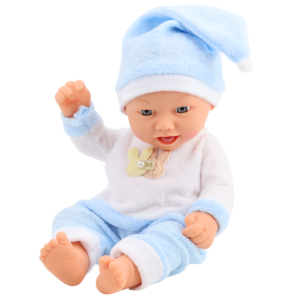 Baby Doll in Blue Pajamas Hat with Pompom - Slika 3