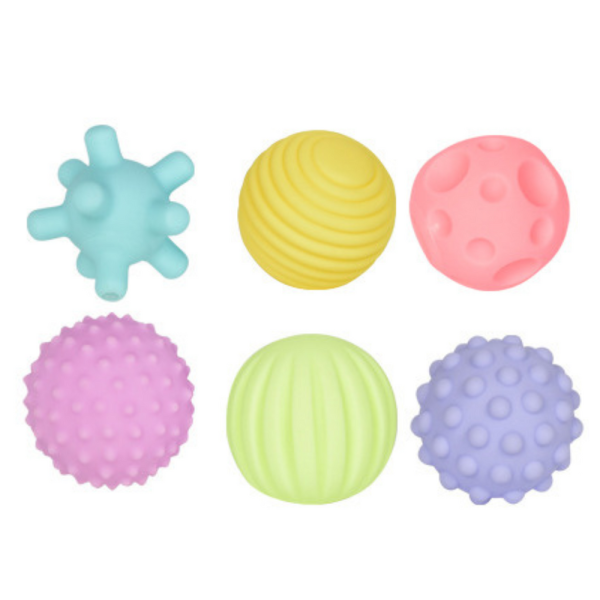 Sensory Balls For Children Educational Soft Colorful 6pcs - Slika 2