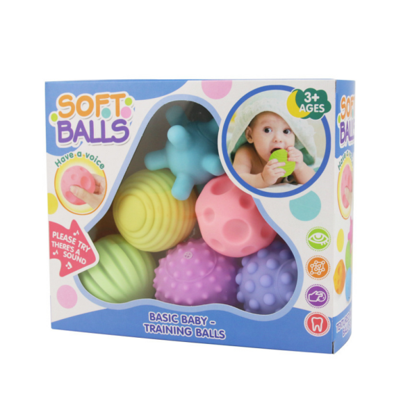 Sensory Balls For Children Educational Soft Colorful 6pcs - Slika 3