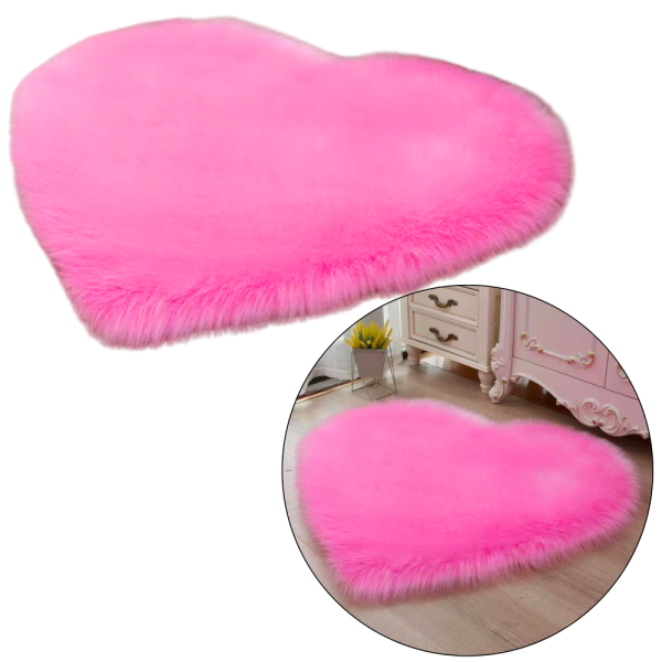 Plush Anti-slip Carpet Heart Pink 40x50