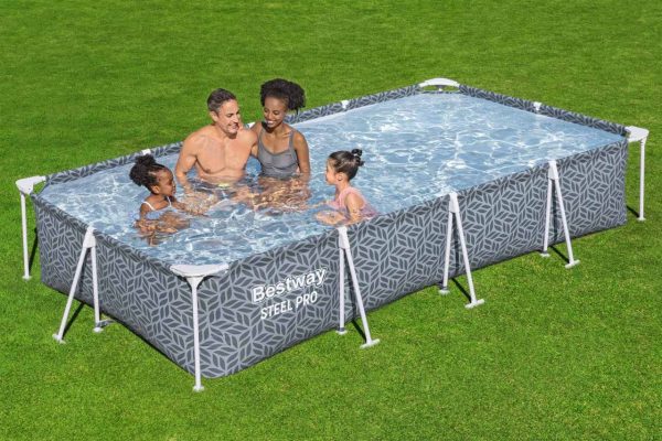 Montažni bazen 366x201x66cm BESTWAY - sivi