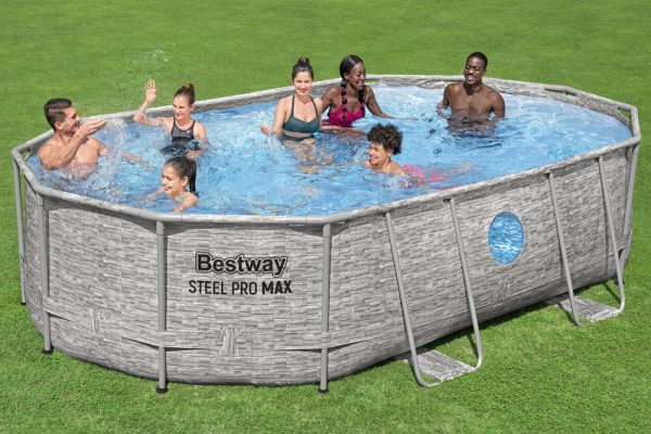 Montažni bazen 427 x 250 x 100 cm Bestway 56946 - sivi - Slika 5