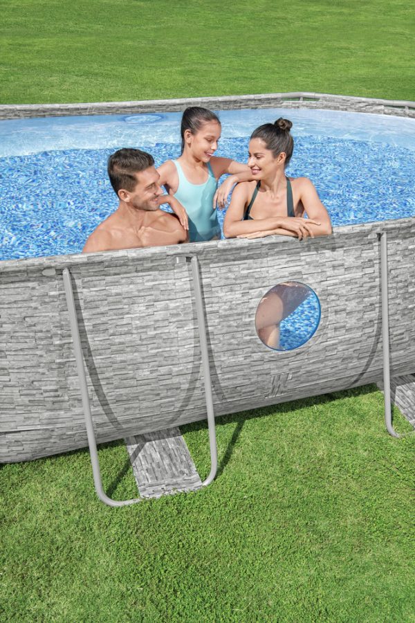 Montažni bazen 427 x 250 x 100 cm Bestway 56946 - sivi - Slika 6