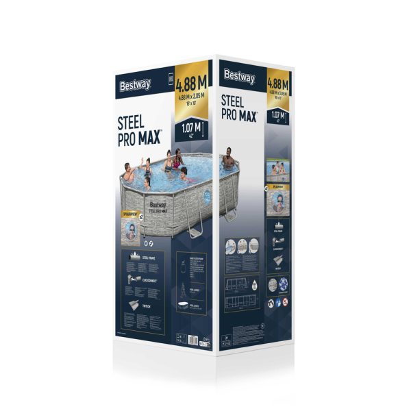 Montažni bazen 427 x 250 x 100 cm Bestway 56946 - sivi - Slika 9