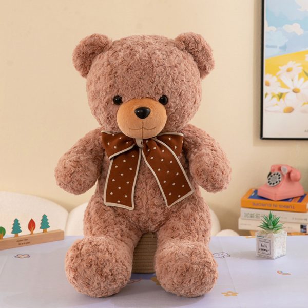Plišana igračka Medo sa smeđom mašnom 45cm - bež - Slika 3