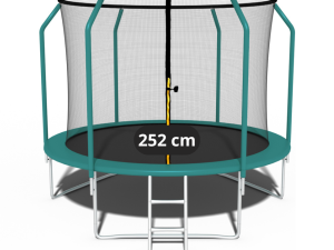 Vrtni trampolin Premium Yump 252 cm (8 ft) s unutarnjom mrežom i ljestvama – tirkizni