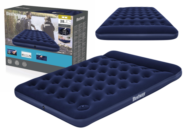 Madrac na napuhavanje s pumpom 203 x 152 x 28 cm Bestway 67226 - tamo plavi