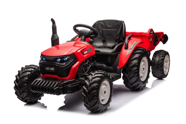Traktor na akumulator s prikolicom HC-306 24V - crveni - Slika 2