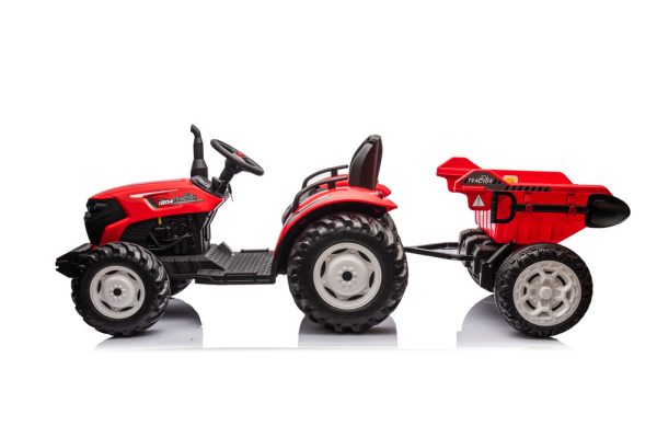 Traktor na akumulator s prikolicom HC-306 24V - crveni - Slika 4