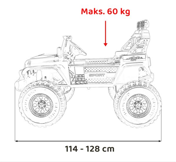 Auto na akumulator Extreme Sport 4x4 s podesivom dužinom vozila - dvosjed - crveni - Slika 35