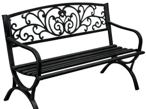 Vrtna metalna klupa s naslonom KOVA 127 cm