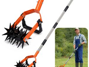 Ručni kultivator za vrt i korov - crno/narančasti