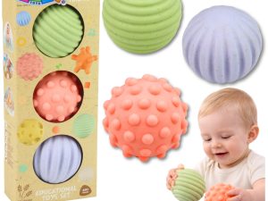 Set of Sensory Balls for Babies Pastel 3 pcs 6 cm