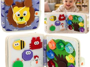 3D Felt Jungle Lion Sensory Educational Book