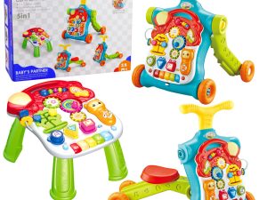 Edukativna guralica i hodalica 5u1 sa zvučnim efektima - šarena