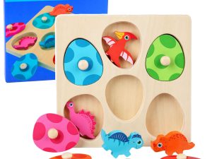 Wooden Puzzle Dinosaurs in Eggs Educational Memory Game