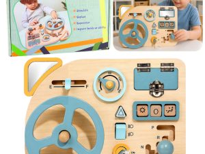 Wooden Manipulation Board Sensory Steering Wheel Switch Lever