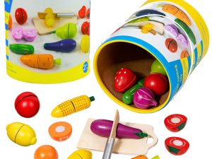 Wooden Fruit Vegetable Chopping Board Safety Knife Bucket Set 13 pcs