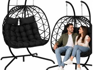Viseća ljuljačka za 2 osobe Cocoon do 260 kg - crna