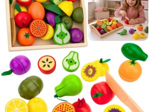 Wooden Fruit Chopping Set Magnetic Safe Knife Board