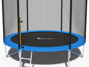 Vrtni trampolin BLUE FUN FIT 312 cm s ljestvama - plavi