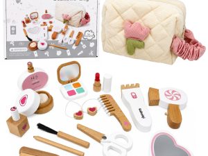 Wooden Beauty Set Makeup Cosmetic Bag Accessories 16 pcs.